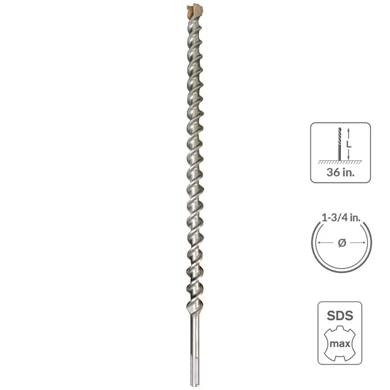 Sabercut Sds Max Hammer Drill Bit – 1-3/4" X 36", 6-Cutter Carbide Tip For Concrete & Rebar 1