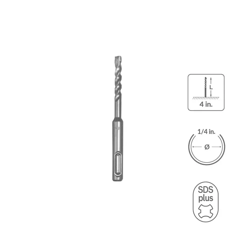 Sabercut Sds-Plus 1/4" × 4" 3-Cutter Carbide-Tip Drill Bit – For Concrete & Rebar 1