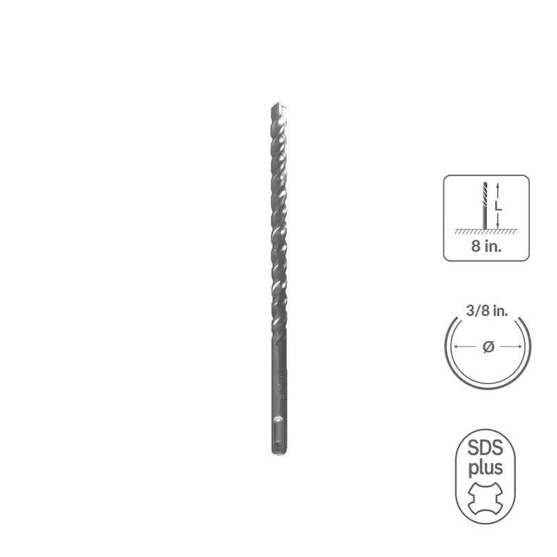 Sabercut Sds-Plus 3/8" × 8" 3-Cutter Carbide-Tip Drill Bit – Extended-Length For Thick Materials 1