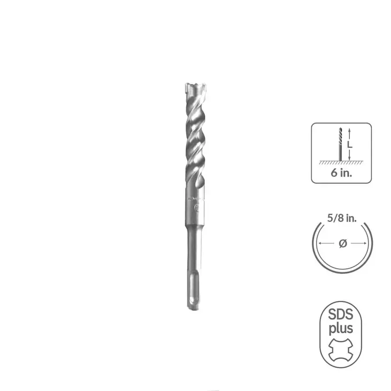Sabercut Sds-Plus 5/8" × 6" 3-Cutter Carbide-Tip Drill Bit – Deep-Reach Concrete & Rebar Bit 1