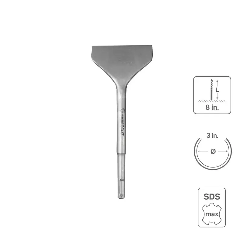 Sabercut Sds Plus Angled Tile Chisel – 3" X 8", Precision Edge For Ceramic & Stone 1