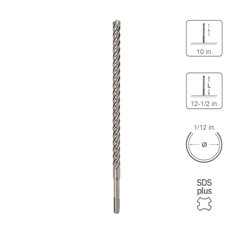 Sabercut Sds Plus Carbide Drill Bit – 1/2" X 10" X 12-1/2", 4-Cutter Full-Head 1