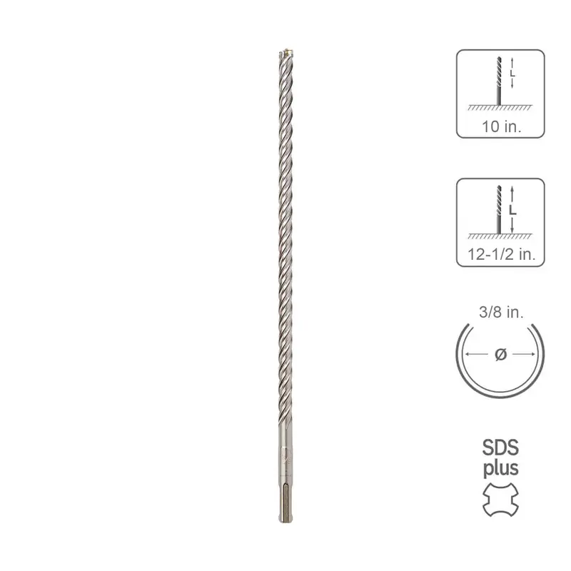 Sabercut Sds Plus Carbide Drill Bit – 3/8" X 10" X 12-1/2", 4-Cutter Full-Head 1
