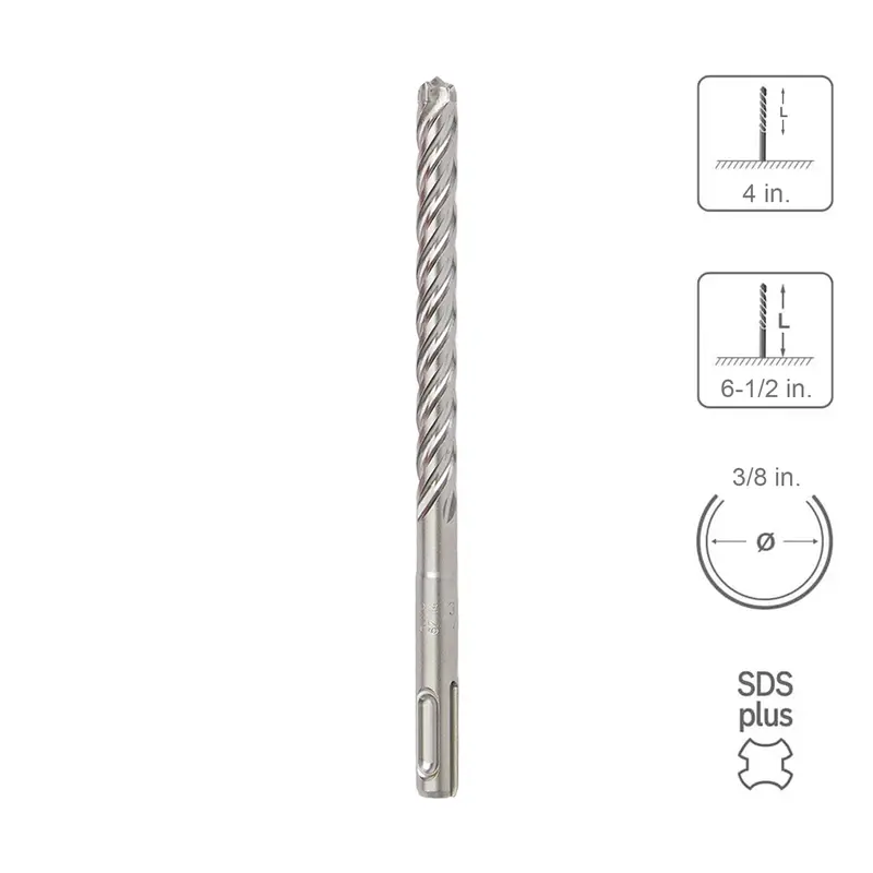 Sabercut Sds Plus Carbide Drill Bit – 3/8" X 4" X 6-1/2", 4-Cutter Full-Head 1