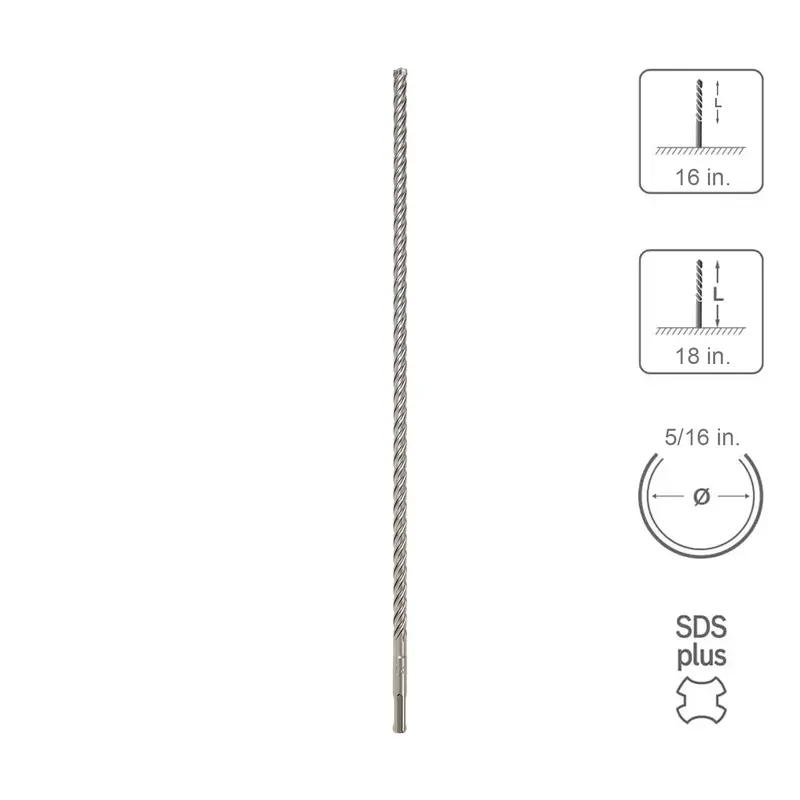 Sabercut Sds Plus Carbide Drill Bit – 5/16 In X 16 In X 18 In, 4-Cutter Full-Head Design 1