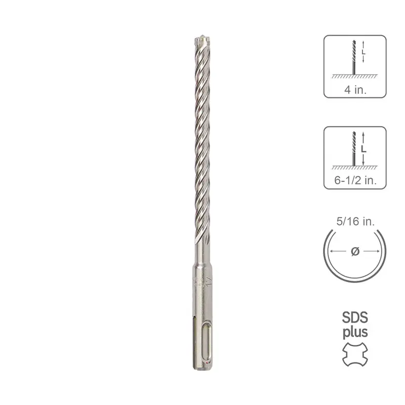 Sabercut Sds Plus Carbide Drill Bit – 5/16" X 4" X 6-1/2", 4-Cutter Full-Head 1