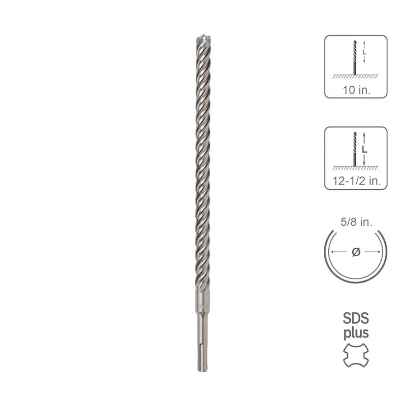Sabercut Sds Plus Carbide Drill Bit – 5/8" X 10" X 12-1/2", 4-Cutter Full-Head 1