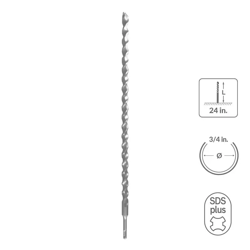 Sabercut Sds-Plus Concrete Drill Bit — 7/8" Diameter × 12" Length, Dual-Carbide Tip 1