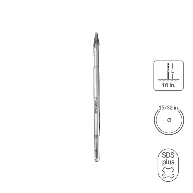 Sabercut Sds Plus Helix Chisel Bit – 15/32" X 10", Optimized For Masonry Demolition 1