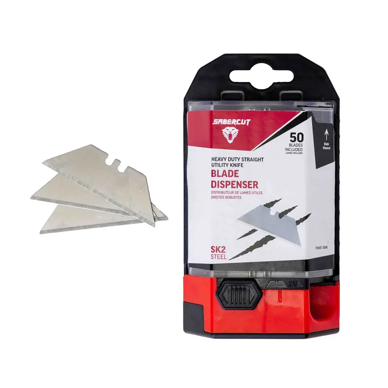 Sabercut Standard Utility Blades – 50-Piece Pack With Dispenser 1