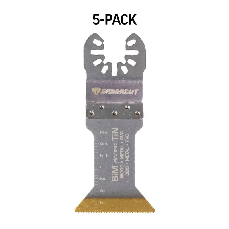 Sabercut Titanium Bi-Metal Wood Cutting Multi-Tool Blade – 1-3/4" (5-Pack) 1