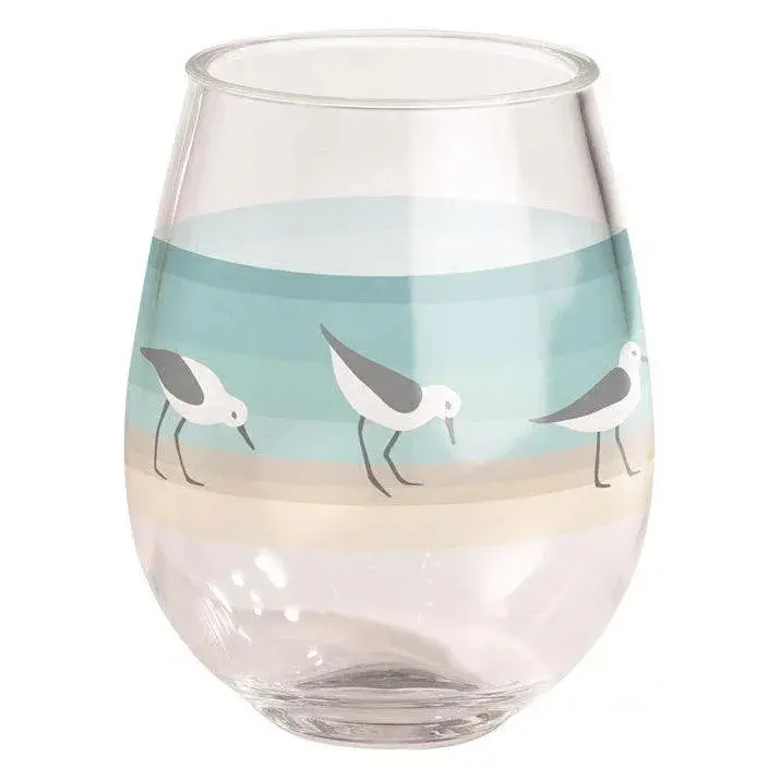 Sandpipers 15 Oz Stemless Wine Glass 1