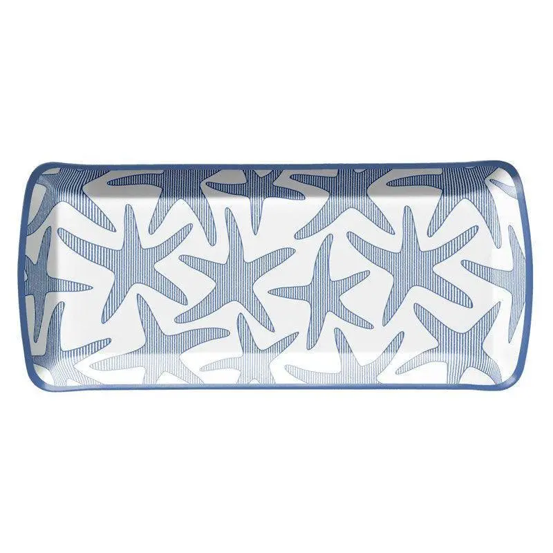 Seersucker Sea Starfish Accent 15.5-Inch By 6.5-Inch Ceramic Appetizer Tray 1