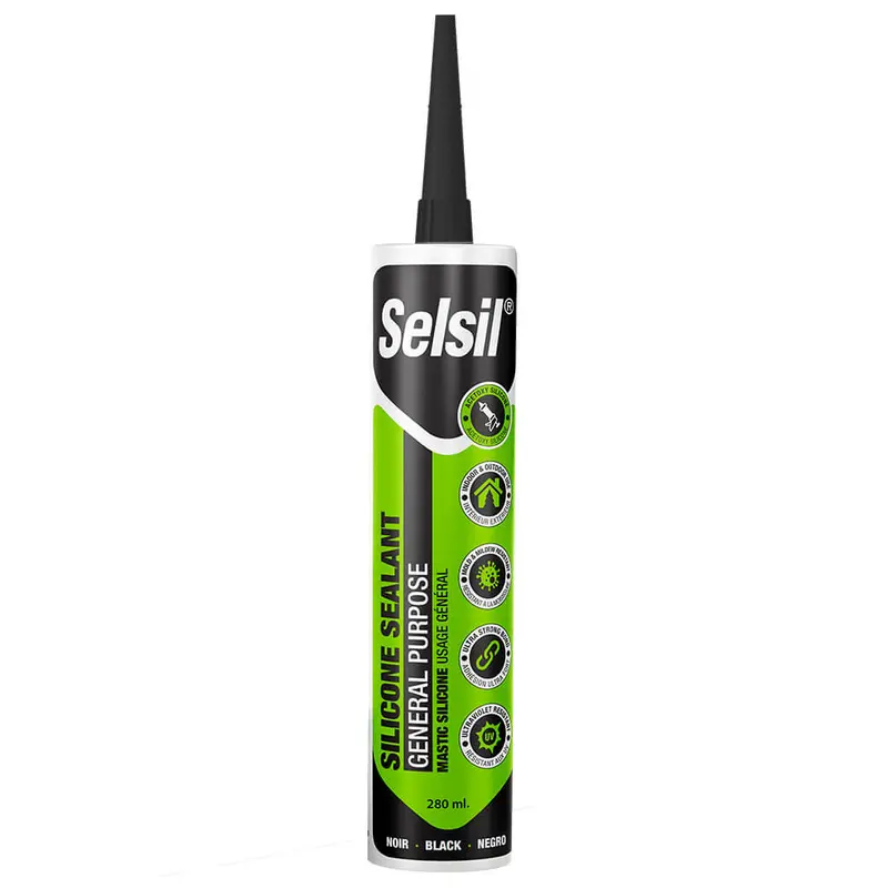 Selsil General Purpose 100% Silicone Sealant In Black (280 Ml) 1