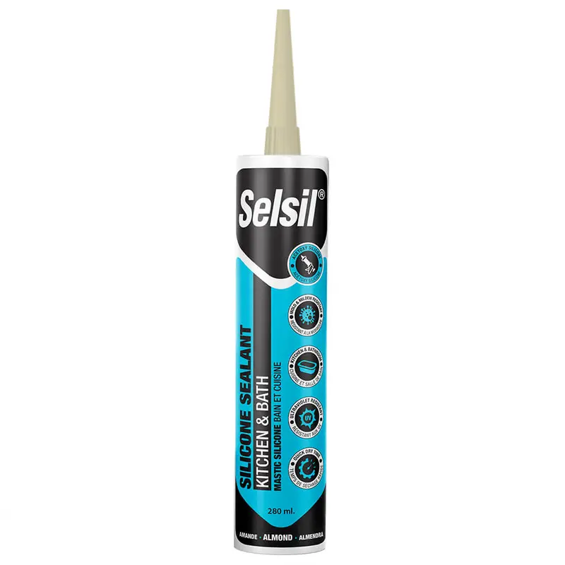 Selsil Kitchen & Bath 100% Silicone Sealant In Almond (280 Ml) 1
