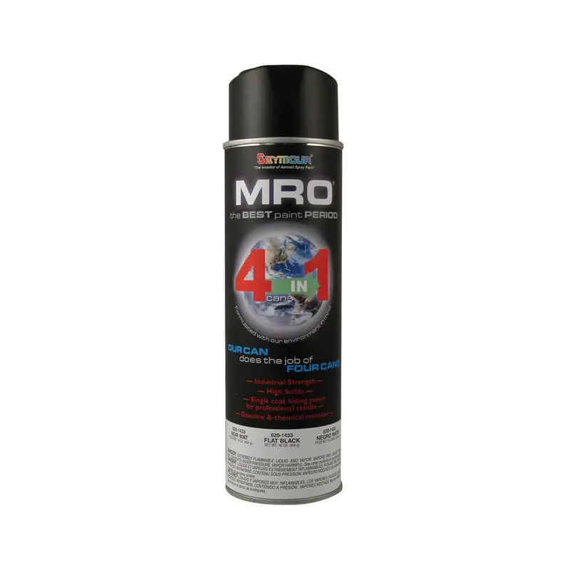 Seymour 620-1433 Flat Black High-Solids Mro Enamel Spray Paint – 16 Oz 1