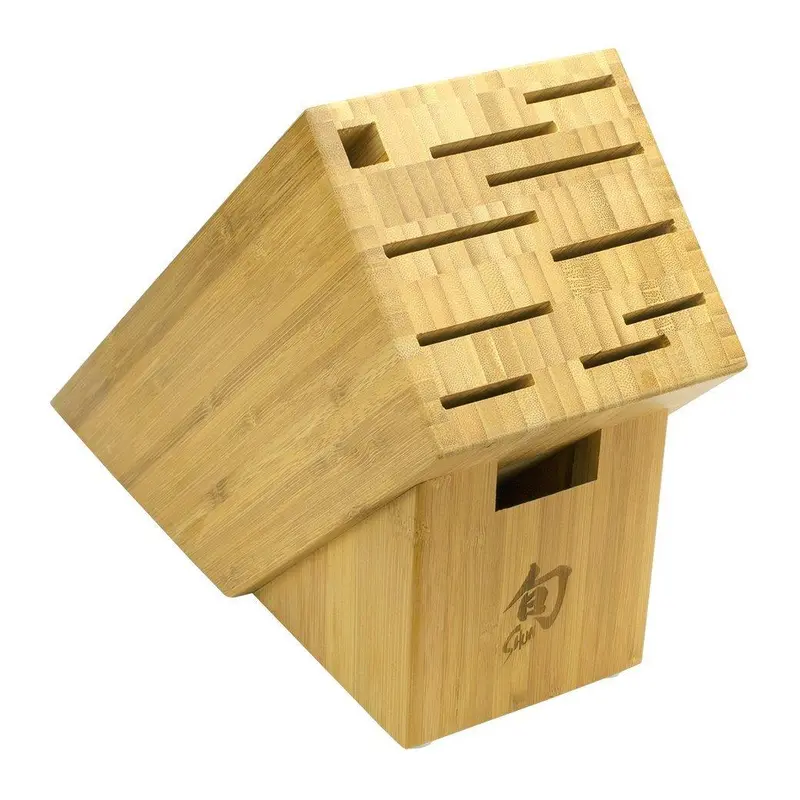 Shun 11-Slot Bamboo Knife Block – Natural Wood Storage 1