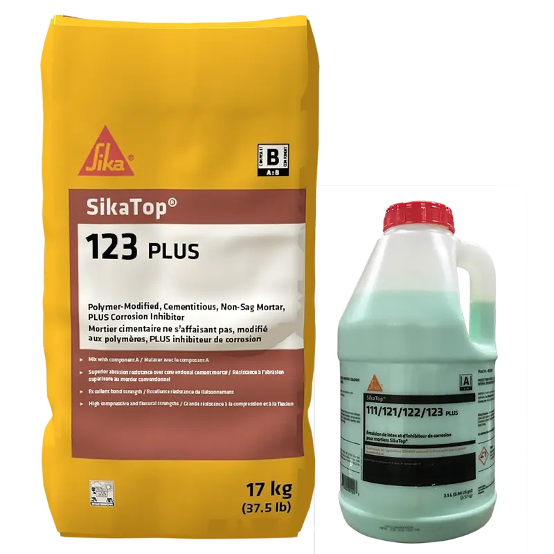 Sikatop-123 Polymer-Modified Non-Sag Mortar – 20 Kg With 3.5 L Ferrogard Corrosion Inhibitor 1