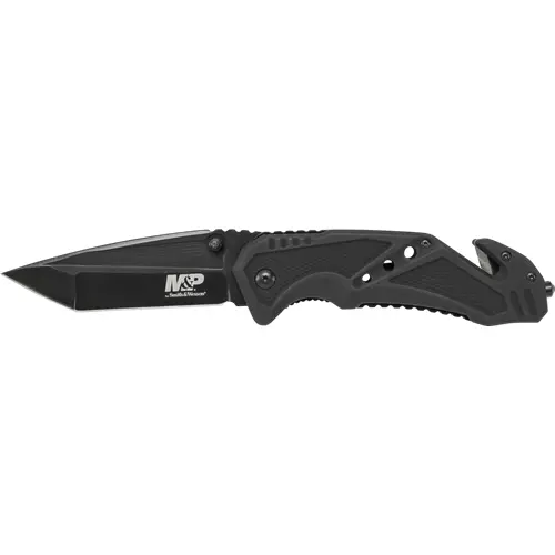Smith & Wesson M&P Clip Folder – Black Liner Lock With Strap Cutter And Ceramic Glass Breaker 1