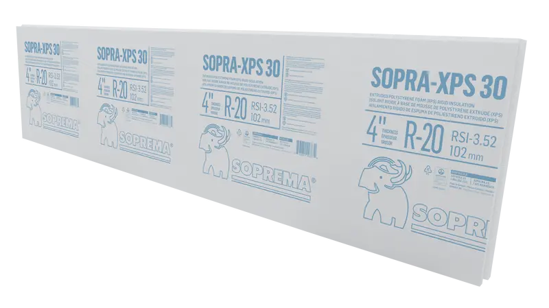 Soprema Sopra Xps-30 Shiplap Rigid Insulation – 4 In. × 24 In. × 96 In. Thick Extruded Polystyrene Foam (R-30) 1