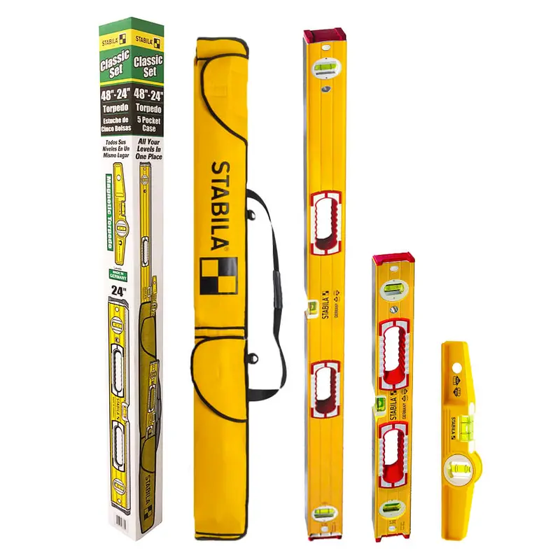 Stabila 196 Series Level Kit: 24-Inch, 48-Inch, And Torpedo Models 1