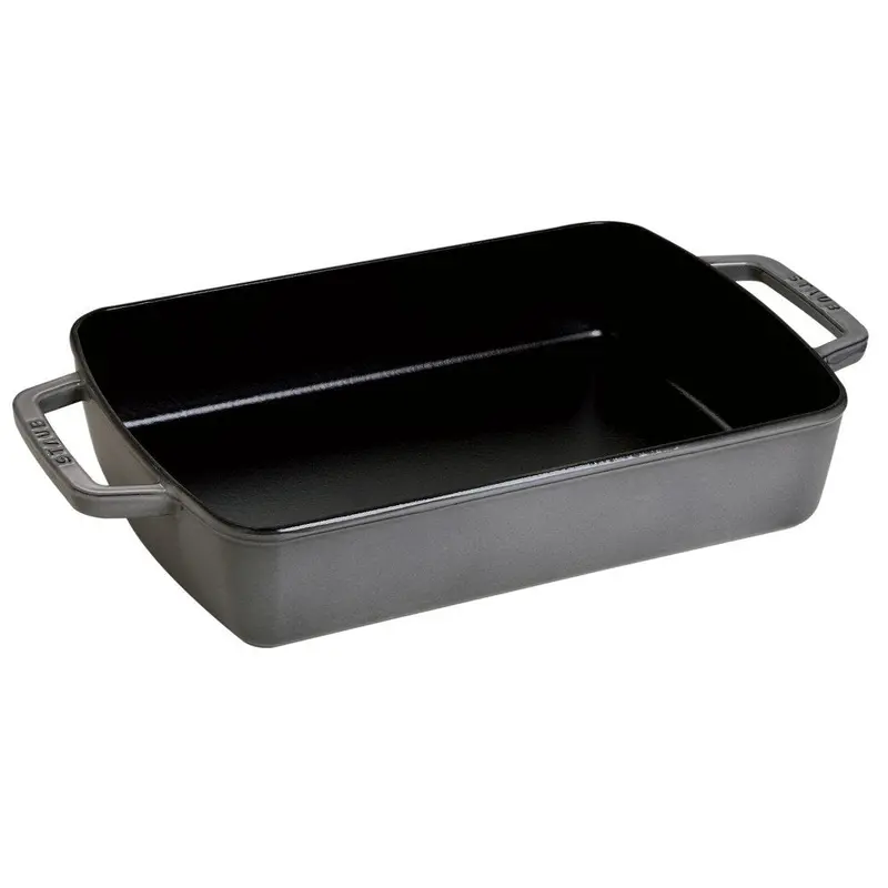 Staub 12" X 8" Rectangular Cast Iron Roasting Pan 1