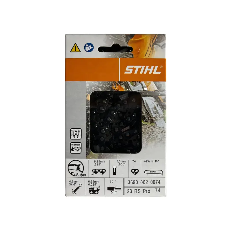 Stihl .325" Pitch Chainsaw Chain – 74 Drive Links, 0.050" Gauge (23Rsp74E) 1