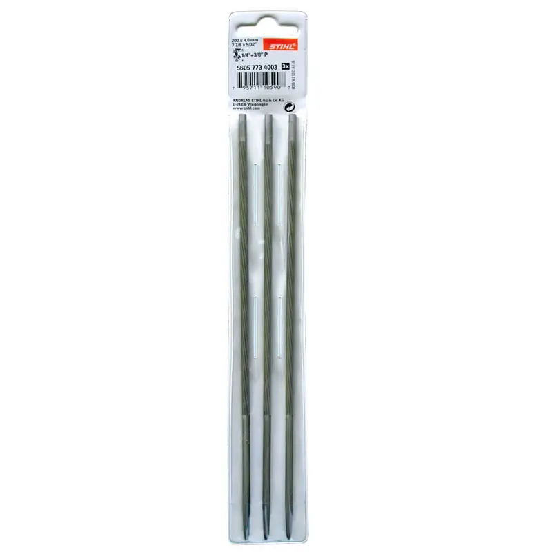 Stihl 7-7/8" X 5/32" Chainsaw File Set – 3-Pack For 1/4" & 3/8" Pitch Chains (5605 773 4003) 1