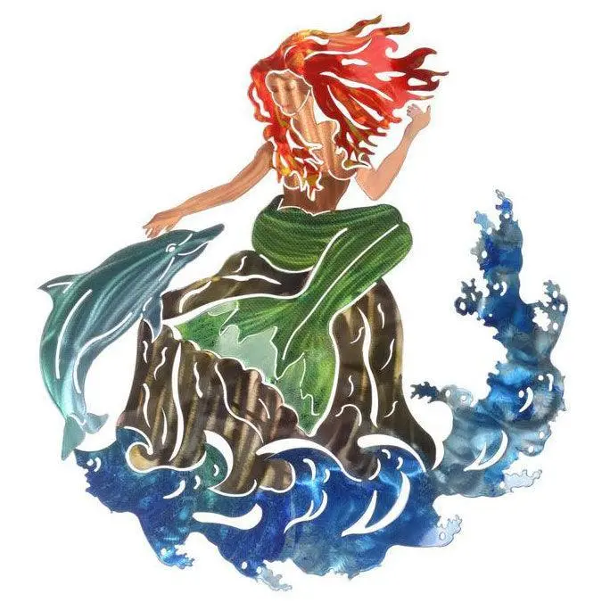 Stylized Mermaid Metal Wall Sculpture 1