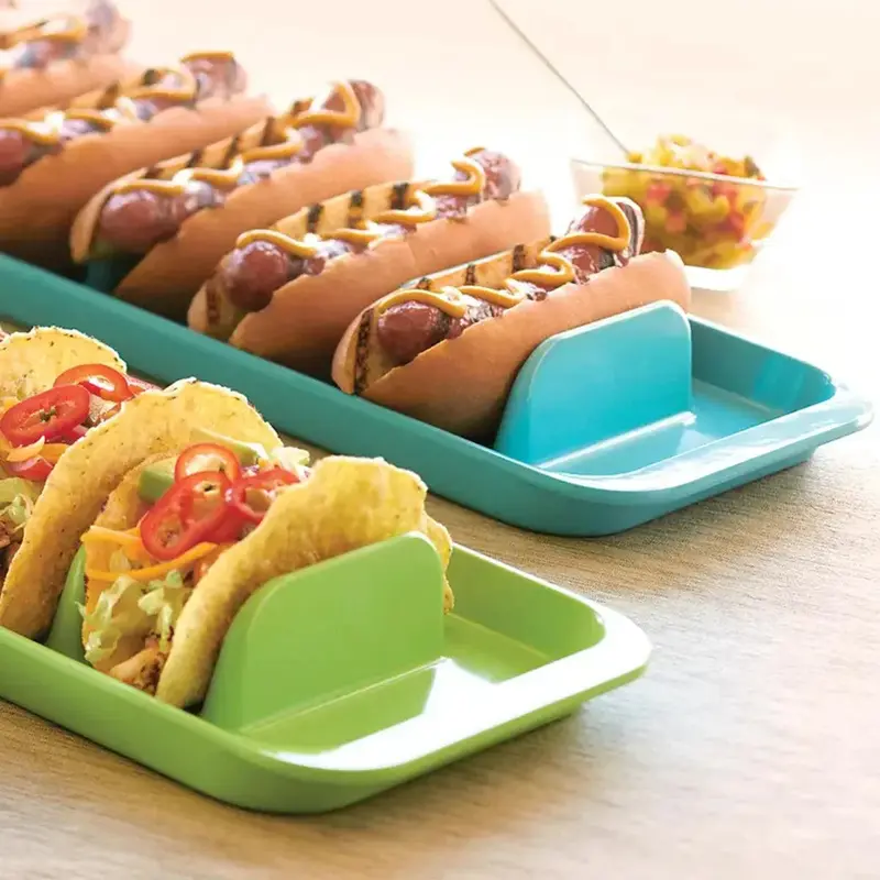 Taco And Hot Dog Serving Platter With Divided Sections 1