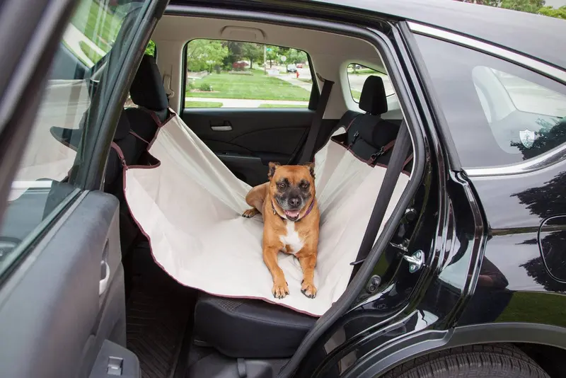 Tan Animal Hammock Style Car Seat Cover For Pets 1