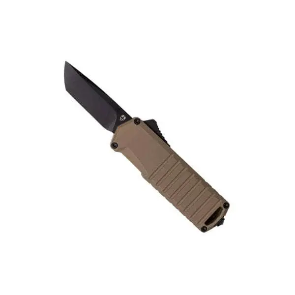 Tekto A2 Badger Folding Knife – Desert Tan Handle With Black Accents 1