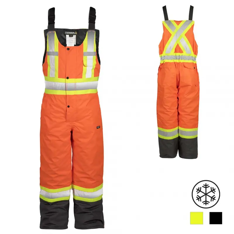 Terra Hi-Vis Water-Resistant Insulated Overalls For Outdoor Work 1