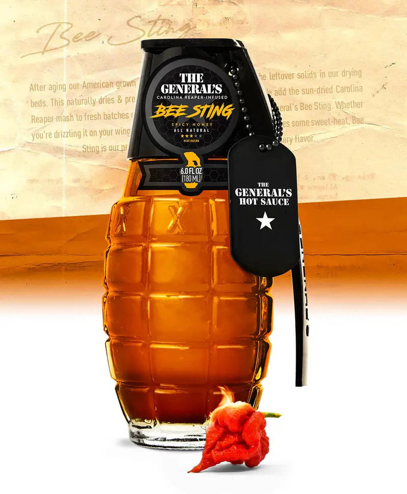 The General'S Hot Sauce Bee Sting – Medium Heat With Honey & Chili 1