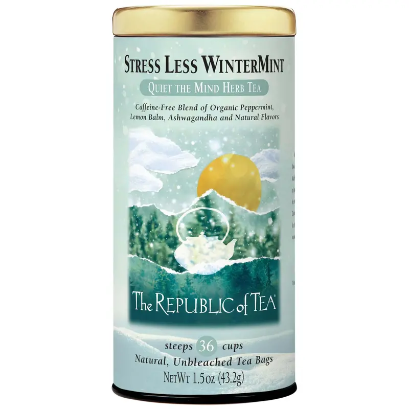 The Republic Of Tea Stress Less Wintermint Herbal Blend – 36 Caffeine-Free Tea Bags 1