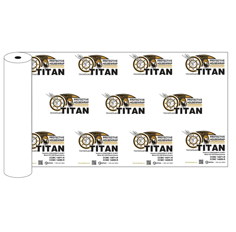 Titan Housewrap Roll – 3 Ft × 100 Ft, Breathable Air & Moisture Barrier 1
