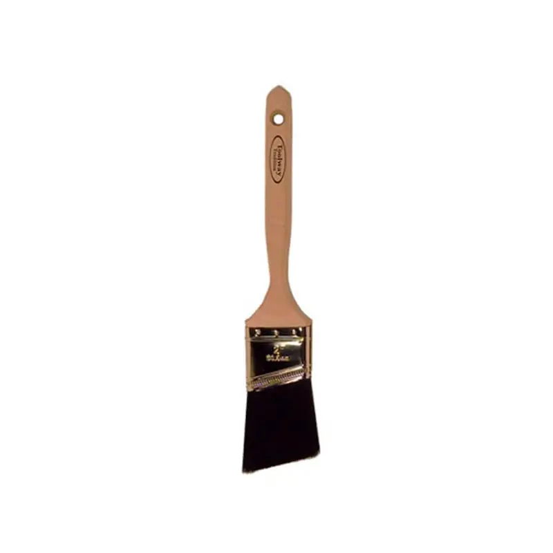 Toolway 2-Inch Wood-Handle Angle Brush With Dense Black Bristles 1