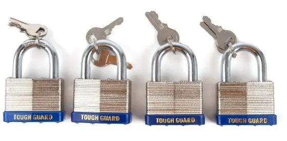 Toolway Tough Guard 732078 4-Piece Key-Alike 50 Mm Laminated Padlock Set 1