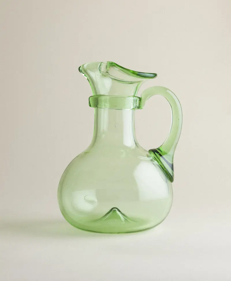 Traditional Mouth-Blown Glass Pitcher 1