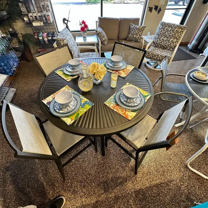 Tropitone Cabana Club Balcony Dining Set With Sling Chairs 1