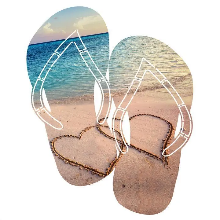 Two Hearts Flip-Flop Metal Wall Art 1