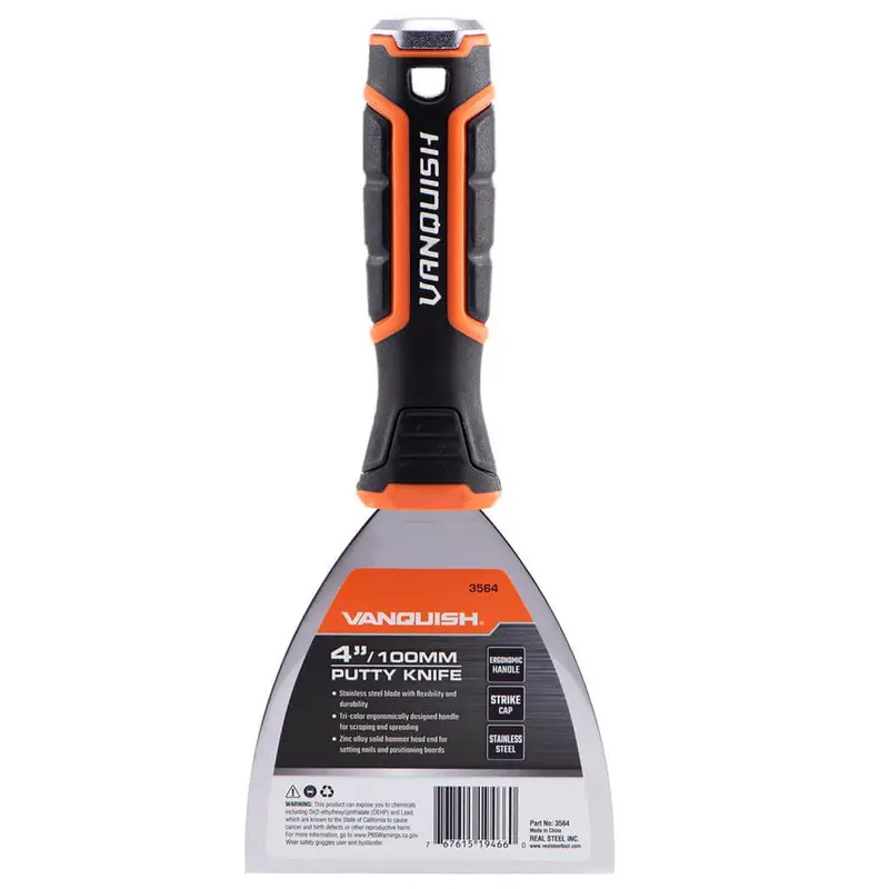 Vanquish 4-Inch (100 Mm) Stainless Steel Putty Knife For Large Drywall Repairs 1