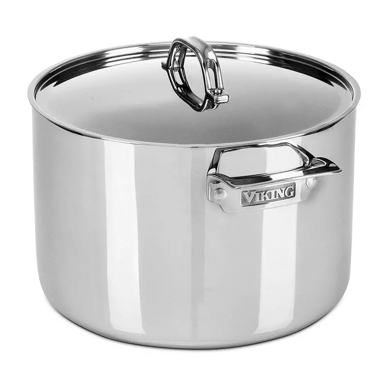 Viking 3-Ply 12-Quart Mirror-Finish Stock Pot With Tight-Fitting Lid 1