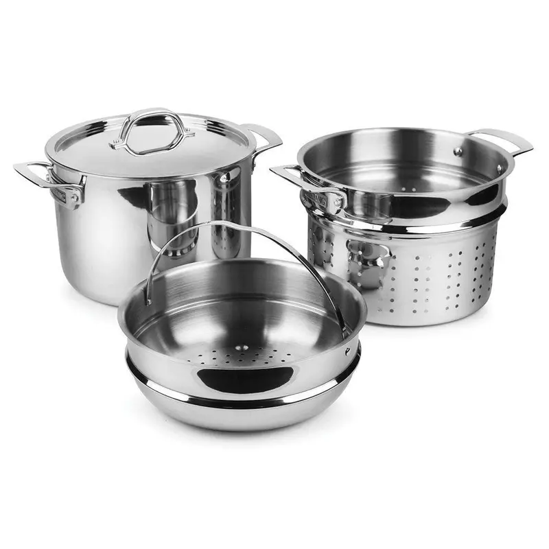 Viking 3-Ply 8-Quart Multipot – Versatile Stainless Steel Dutch Oven Style 1