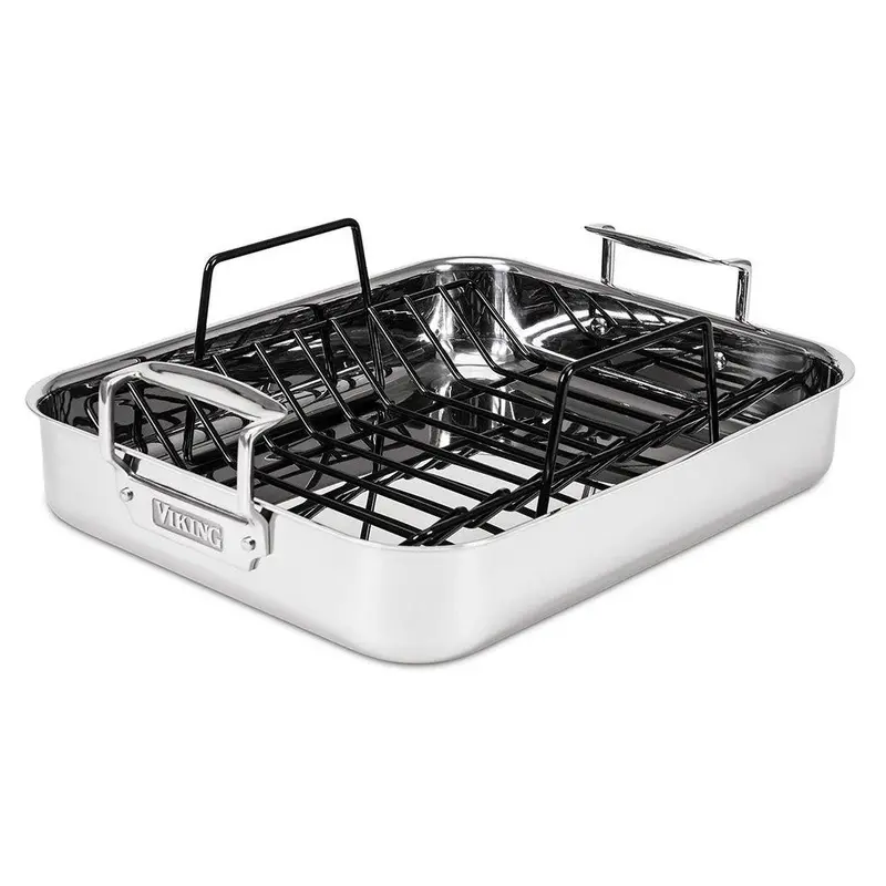 Viking 3-Ply Roasting Pan With Non-Stick Rack – Heavy-Duty Stainless Steel 1