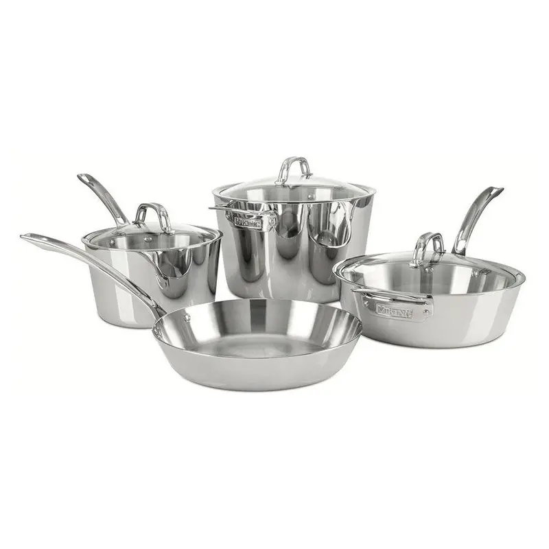 Viking Contemporary Stainless Steel 7-Piece Cookware Set – Modern Design 1