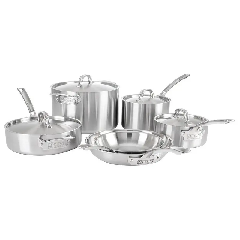 Viking Professional 5-Ply 10-Piece Stainless Steel Cookware Set – Satin Finish 1