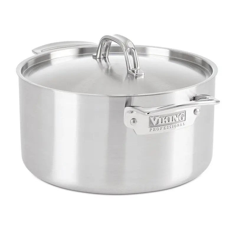 Viking Professional 5-Ply 6-Quart Stainless Steel Stock Pot – Satin Finish 1