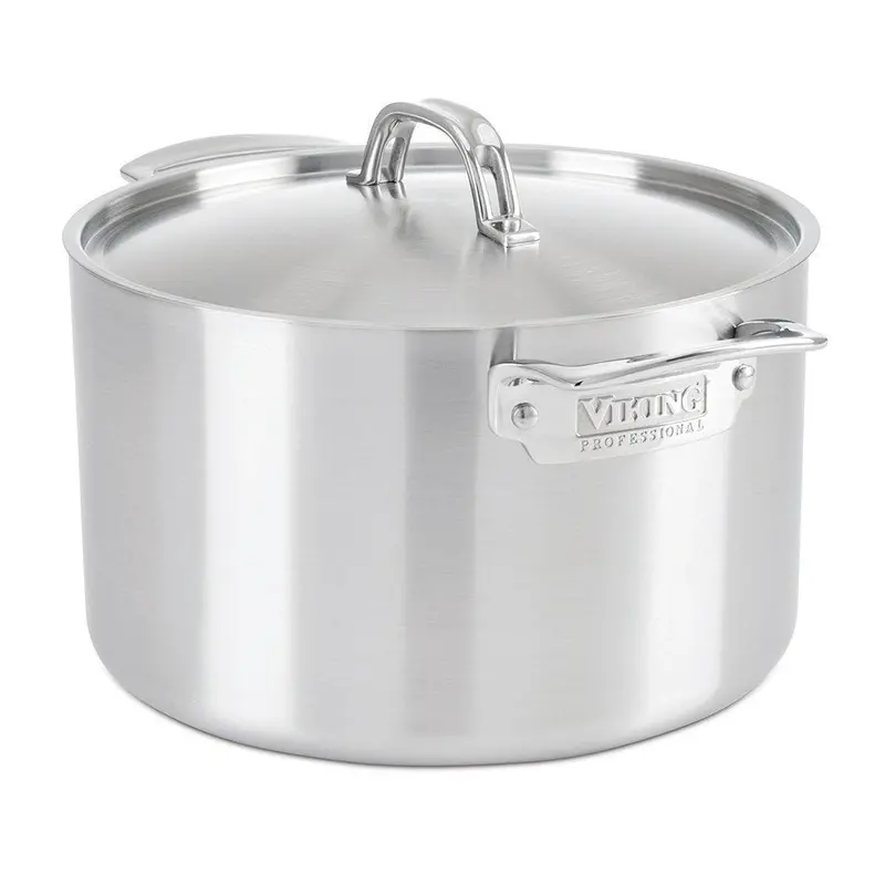Viking Professional 5-Ply 8-Quart Stainless Steel Stock Pot – Satin Finish 1