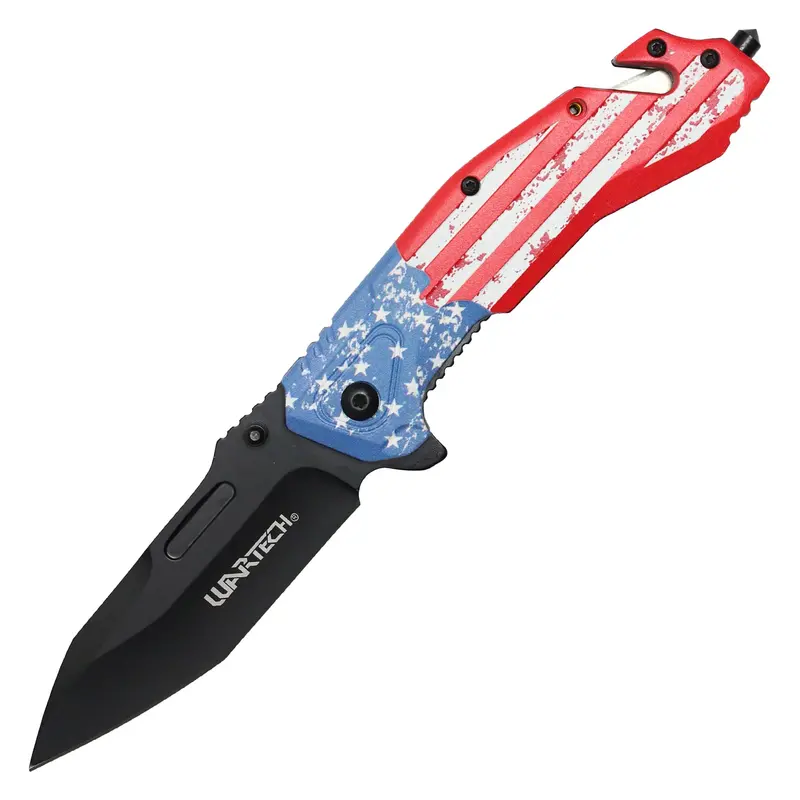 Wartech Usa Flag Spring-Assisted Folding Knife (8.5") 1